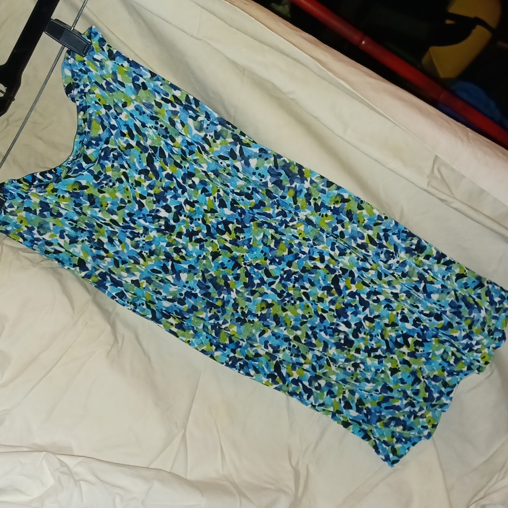 Blue/lime green skirt